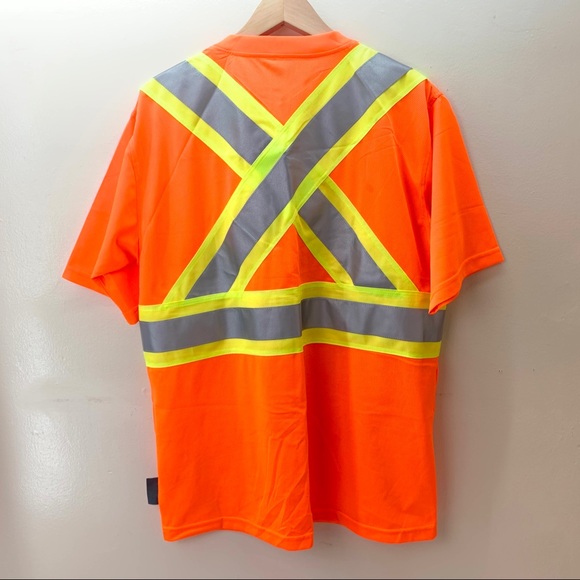 NWT REFLECTIVE Orange WORK SHIRT Size Large - Picture 2 of 9